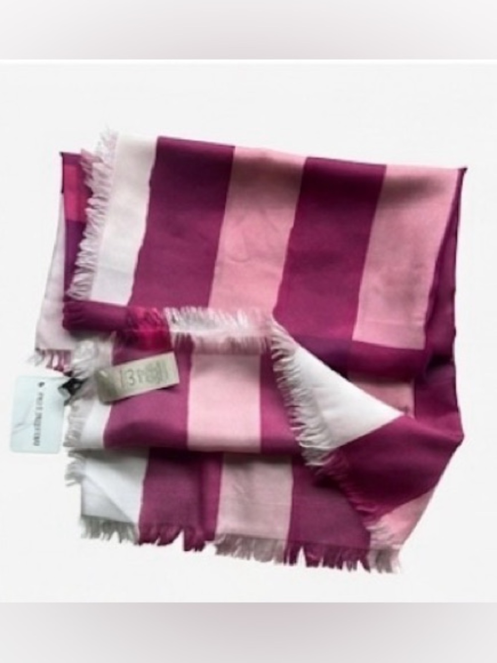 Burberry Pink and Magenta Check Silk Scarf